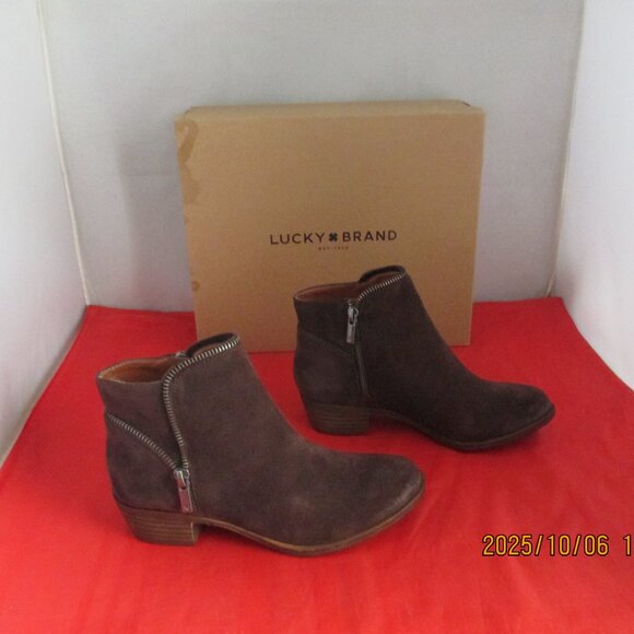 Lucky Brand Women's Boide Motorcycle Zipper Booties $130 - Size 6 - Brown - 1374 - Picture 1 of 12